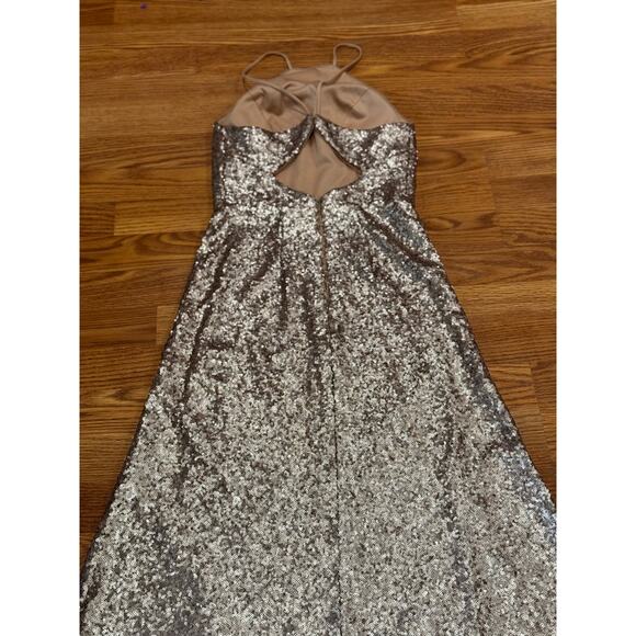 Marchesa Notte prom gold sequin-embellished floor-length gown size 0 - Picture 12 of 15